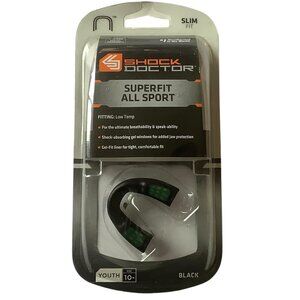 Shock Doctor Youth Superfit All‎ Sport Mouthguard Slim Fit Black NEW